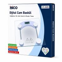 DİJİTAL - PİLLİ KARE BANYO BASKÜL TERAZİ TARTI LCD EKRAN 180KG/0.1G 30X30CM İ11-025