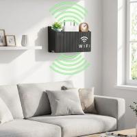 Duvar Tipi Wi-Fi Modem Saklama Kutusu(Siyah) – Kablo Düzenleyici Router Raf Organizer