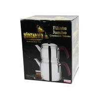 FİLİNTA JUMBO BOY ÇELİK ÇAYDANLIK SETİ ÇİFT KAPAKLI RENKLİ BAKALİT KULP ÜST DEMLİK: 2LT - ALT SULUK: 4LT KENDİNDEN SÜZGEÇLİ