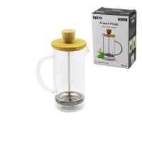 FRENCH PRESS BAMBU KAPAK 350ML CAM BİTKİ SÜZGEÇİ