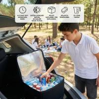 Isı Koruyucu Termal Taşıma Çantası 32 Litre – Araç Bagaj Organizeri, Termos, Katlanabilir Keçe Saklama Çantası 37x27x25 cm
