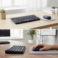 Kablosuz Lacivert Bluetooth Klavye Mouse Seti – Yuvarlak Tuşlu Tasarım, Türkçe Q Dizilim, Taşınabilir, Ev ve Ofis Kullanımına Uygun
