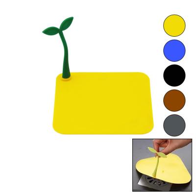 KARE GİDER KAPAK - SİLİKONSÜZGEÇ KOKU ÖNLEYİCİ RENKLİ MATÇİÇEK MODELİ TUTMA SAPLI - MEVCUT RENK GRİ