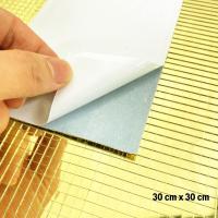 Kare Gold Cam Mozaik Fayans Çıkartmaları El İşi Kare Cam Fayans Kendinden Yapışkanlı Aynalı Dekor Panel 30x30 Cm