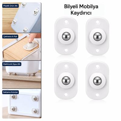 KARTELALI 4PCS TEK BİLYA TEKERLEKLİ MOBİLYA EŞYA TAŞIMA APARATI 360° 8KG TAŞIMA KAPASİTE