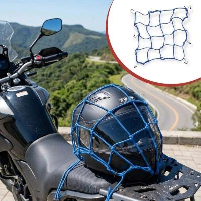 Kask  Esnek Motosiklet Kask ve Bagaj Filesi – Kask Sabitleyici Plastik Kancalı Taşıma Ağı 35x35 cm