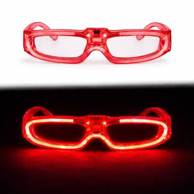 Kırmızı LED Işıklı Parti Gözlüğü 3 Modlu – Glow  - Gece Eğlence Gözlüğü