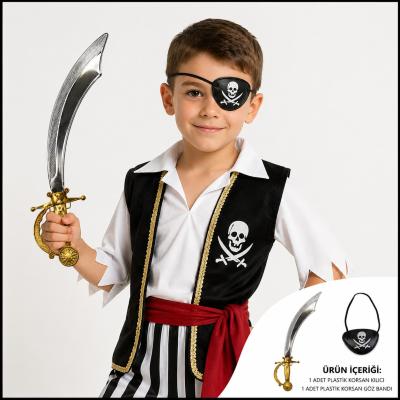 Korsan Kılıç ve Göz Bandı Seti Parlak (Çocuk &amp;amp; Yetişkin Uyumlu)