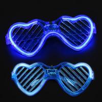 Mavi LED Işıklı Kalp Gözlük – 3 Modlu Parti - Glow Gözlüğü