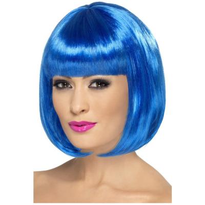 Mavi Renk Parti Peruğu Kısa Küt Saç