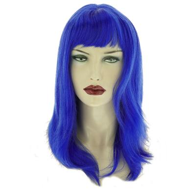 Mavi Renk Uzun Parti Peruğu