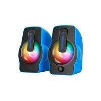 MAVİ - RGB IŞIKLI 1+1 HOPARLÖR SPEAKAER SET USB KABLO 2.0 MULTİMEDYA - 6W