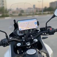 Motosiklet Gidon Telefon Tutucu–360° Döner, Kaymaz Sabitleme Sistemli, Sarsıntı Önleyici Telefon Tutucu Aparat