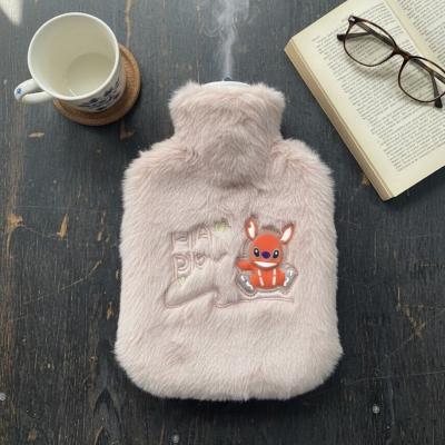 Mutlu Robot Hayvan Figürlü Pembe Peluş Sıcak Su Torbası 1 Lt ? Yumuşak Kılıf, Uzun Süre Sıcak Tutan Termal Su Torbası
