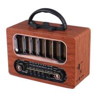 Orta Boy Retro Ahşap Tasarım Bluetooth Hoparlörlü Radyo – FM/AM Destekli, Şarjlı ve Taşınabiliri Radyo NS-6636
