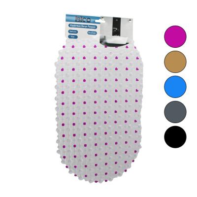 OVAL - EKO PVC +VANTUZ DESEN - ŞEFFAF RENKLİ 122PCS VANTUZ KAYDIRMAZ BANYO - KÜVET PASPAS 33X61CM