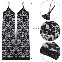 Parmak Askılı Zarif Gece Şıklığı Dantel Eldiven 40 cm