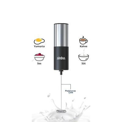 PİLLİ SÜT KÖPÜRTÜCÜ - KARIŞTIRICI MİNİ MİKSER SÜT - KAHVE - SOS - YUMURTA STO-6727