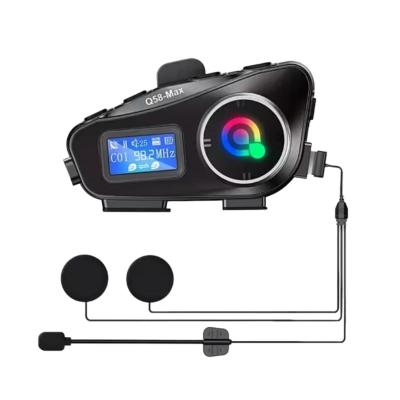 Q58 Motorsikletler İçin Fener Özellikli SD Kart Bölümlü LCD Ekranlı Kablosuz Bluetooth Kulaklıklı – Suya Dayanıklı Kask Kulaklığı
