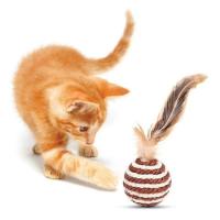 Renkli Hasır  Tüylü Oyun Topu (Catnipli) İlgi Çekici Eğlenceli  Eğitici Evcil Hayvan Oyun