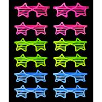 Retro Neon Fosforlu Yıldız Panjur Gözlük 12 Adet – 80’ler 90’lar Parti Stili