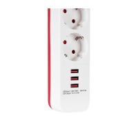 S-LINK SPG403U 1.5M 750 JOULE 3 USB 5V2.4A 4LÜ ANAHTARLI AKIM KORUMALI PRİZ