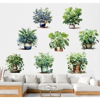 Saksılı Çiçek Tasarımlı 8li Sticker