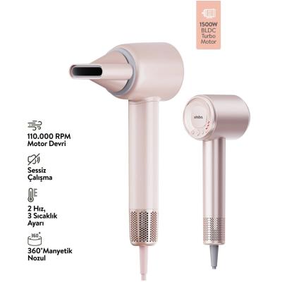ŞAMPANYA BLDC TURBO MOTOR SAÇ KURUTMA - ŞEKİL MAKİNESİ 1500W 3-KDM.HIZ 4-KDM.ISIAYAR=SICAK-ILIK-HAFİF-SOĞUK SHD-1739