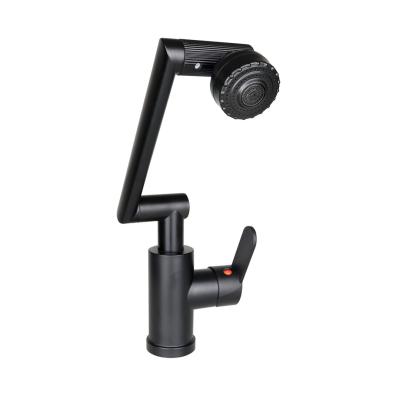 SİYAH - 1080 DERECE DÖNEBİLEN ÇOK FONKSİYONLU MUSLUK BATARYA KTX-3307