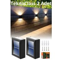 Solar Çift Taraflı Duvar Lambası Güneş Enerjili Aydınlatma Dekorasyon Aplik Işık 2 Li