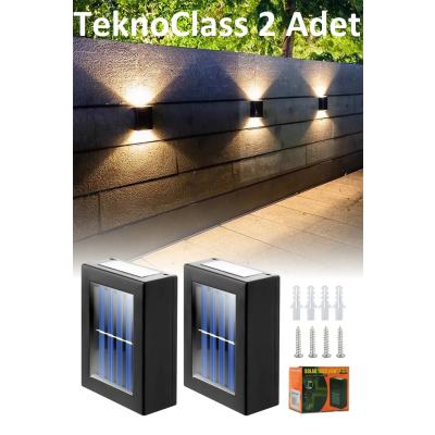 Solar Çift Taraflı Duvar Lambası Güneş Enerjili Aydınlatma Dekorasyon Aplik Işık 2 Li