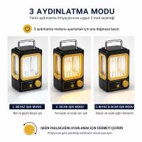SOLAR - GÜNEŞ ENERJİLİ USB ŞARJLI NOSTALJİ SOLAR LAMBA 1500mAh HS-234