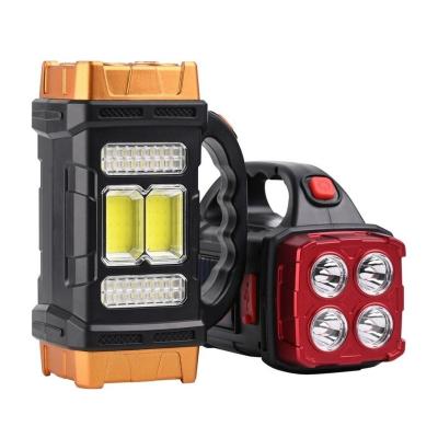 Solar ve USB Şarjlı LED + COB El Feneri | 1500 mAh Şarjlı Taşınabilir Çalışma Işığı–Su Geçirmez