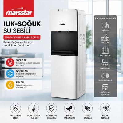 SU SEBİLİ SICAK - SOĞUK - ILIK 220-240V - PASLANMAZ ÇELİK MSWD-100