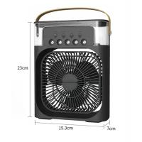 Taşınabilir 3 Farklı Mod Ayarlı 7 Farklı Led Işıklı Sulu Soğutmalı Taşınabilir Masaüstü USB Fan Vantilatör