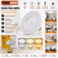 TAVAN 28W - IP20 - 2520LM KUMANDALI - 3 KADEMELİ - 3 FONKSİYON 38X15CM BAHAR FANLI VANTİLATÖR AMPUL BEYAZ-SARI-DOĞAL IŞIK E-112