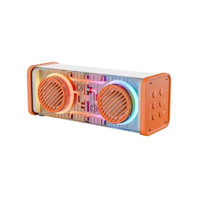 TURUNCU-BEYAZ KABLOSUZ HOPARLÖR - SPEAKER TAŞINABİLİR MP3 IŞIKLI USB ŞARJLI BT - AUX - TES 10 MT MENZİL 1200mAH PİL - 10W