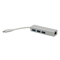 USB TYPE-C 3.0 3 PORT HUB + GIGABIT ETHERNET ADAPTÖR