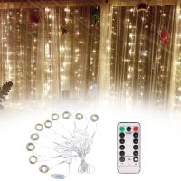 Uzaktan Kumandalı LED Perdeye Takılabilen Kancalı Işık Usb 3x3 Metre Peri Perde LED