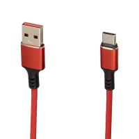 WK-22024 USB TO TYPE-C ÖRGÜLÜ KIRMIZI ŞARJ KABLOSU (NO:14)