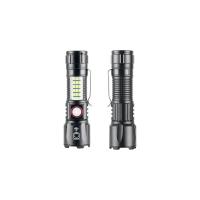 WS-2828 Ultra USB Şarjlı Polis El Feneri, Bekçi, Asker El Feneri Kırmızı Mavi Çakarlı 1000 Lümen