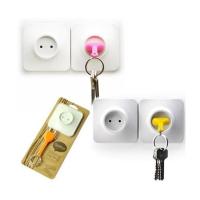 Yapışkanlı Priz Görünümlü Kapı Duvar Tipi Anahtarlık Askılık