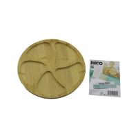 YUVARLAK 5 BÖLMELİ AHŞAP BAMBU SERVİS SUNUM TEPSİ - TAHTASI 20 X 1.4CM