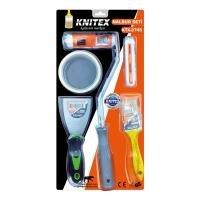 5PCS  BOYACI - NALBUR SET  SPATULA - KESTİRME FIRÇA - YEDEK RULO - BANT - 10CM FIRÇA