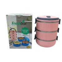 AÇIK PEMBE 3LÜ SEFER TASI SAKLAMA KABI 1.8LT