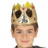 Altın Renk Kumaş Malzemeden İmal Yetişkin ve Çocuk Kral Tacı 55 cm