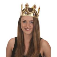 Altın Renk Kumaş Malzemeden İmal Yetişkin ve Çocuk Kral Tacı 55 cm