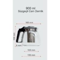 CAM DEMLİK 900ML - SİYAH VEYA BEYAZ GÖNDERİLİR