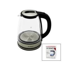 CAM - LEDLİ  KETTLE   1.8LT   1500W   ÇELİK TABAN - KROM KAPAK  360° GÖVDE   PLASTİK KULP