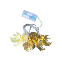 CAMİ-MİNARE AY-YILDIZ MODEL=10PCS GOLD METAL PİLLİ DEKORATİF LED IŞIK - LAMBA 2MT KABLO
